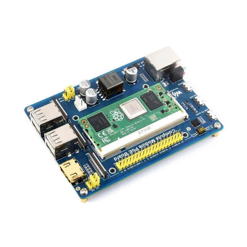VoltSCompute Module IO Board With PoE, Composite Breakout Board For Developing With Raspberry Pi CM4S / CM3 / CM3L / CM3+ / CM3+
