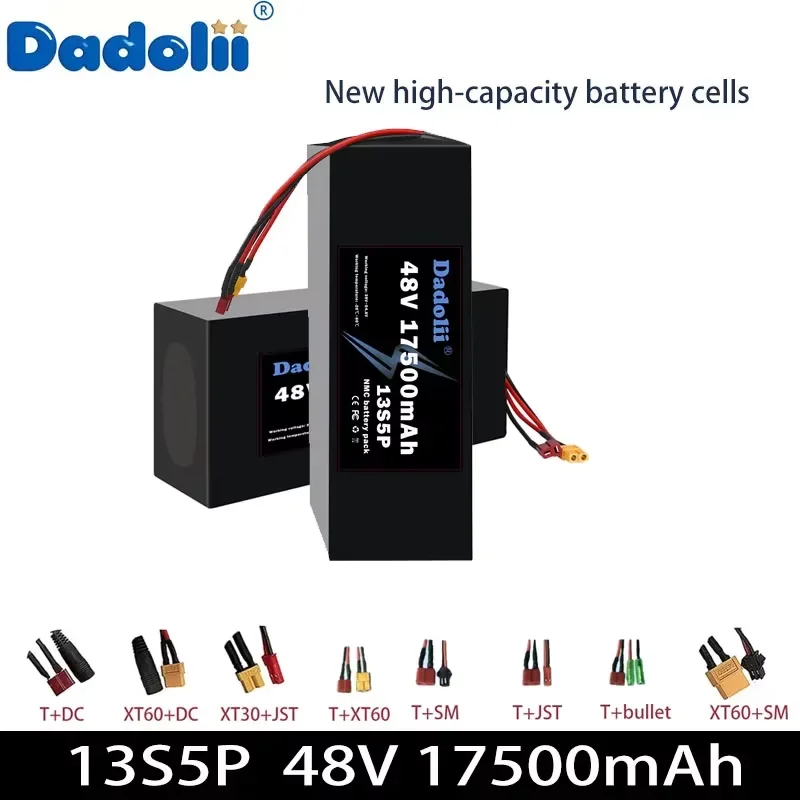 

Аккумулятор емкостью 17500 мАч, 48V10S5P, поддерживающий непрерывный разряд, подходит для электровелосипедов, роботов и двигателей мощностью 3000 Вт.