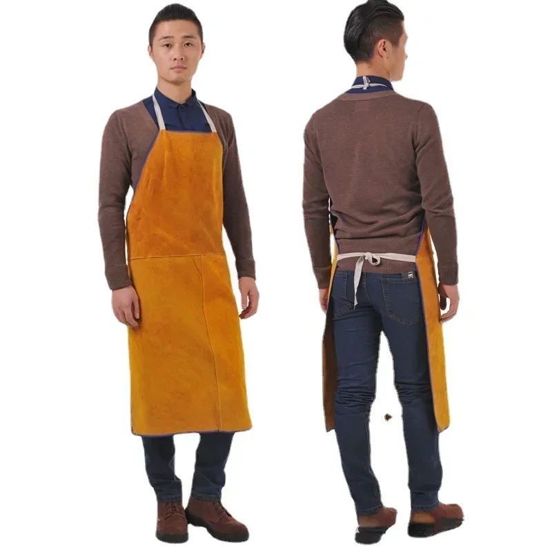 Leather Welding Work Apron Heat Flame Resistant Protective Clothing for Blacksmith Woodwork Home Improvement Heavy Duty Work