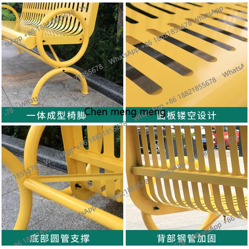 

Горячие продажи! Уличная парковая скамья из цельной стали, двойная скамья для двора, квадратная скамья для отдыха, с сиденьем из чугуна и литого алюминия.