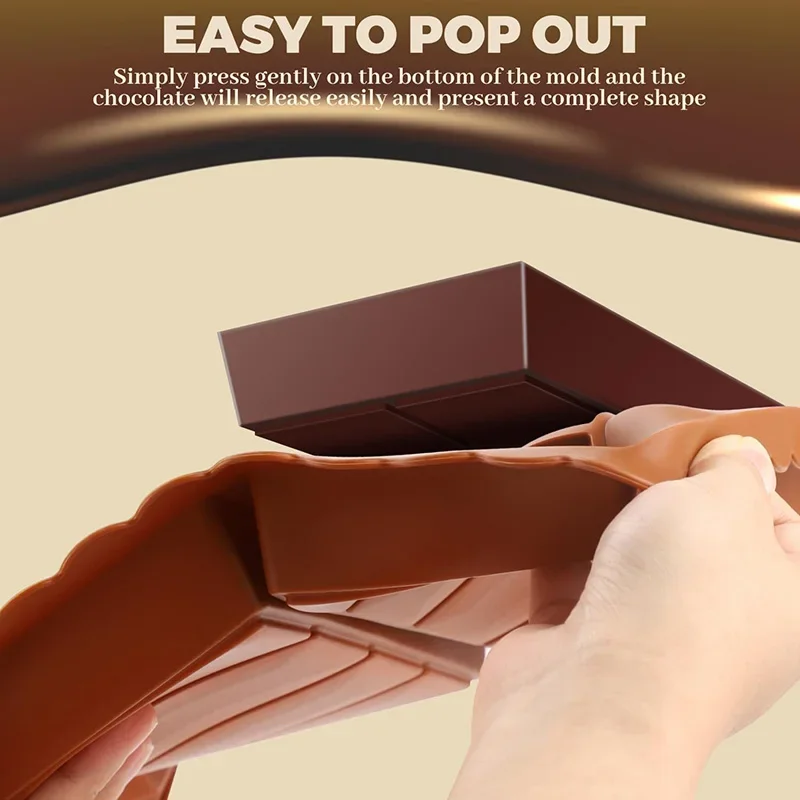 1 PC ซิลิโคนช็อกโกแลตบาร์แม่พิมพ์ Non-Stick WAX Melt แม่พิมพ์สําหรับโปรตีน Energy บาร์ Break Apart DIY Handmade ของขวัญช็อกโกแลตแม่พิมพ์