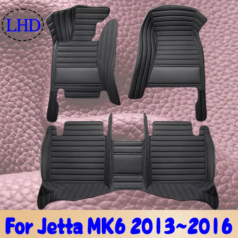 

Car Floor Mats Suitable for Jetta MK6 2013~2016 Anti slip and wear-resistant PU leather car interior mat