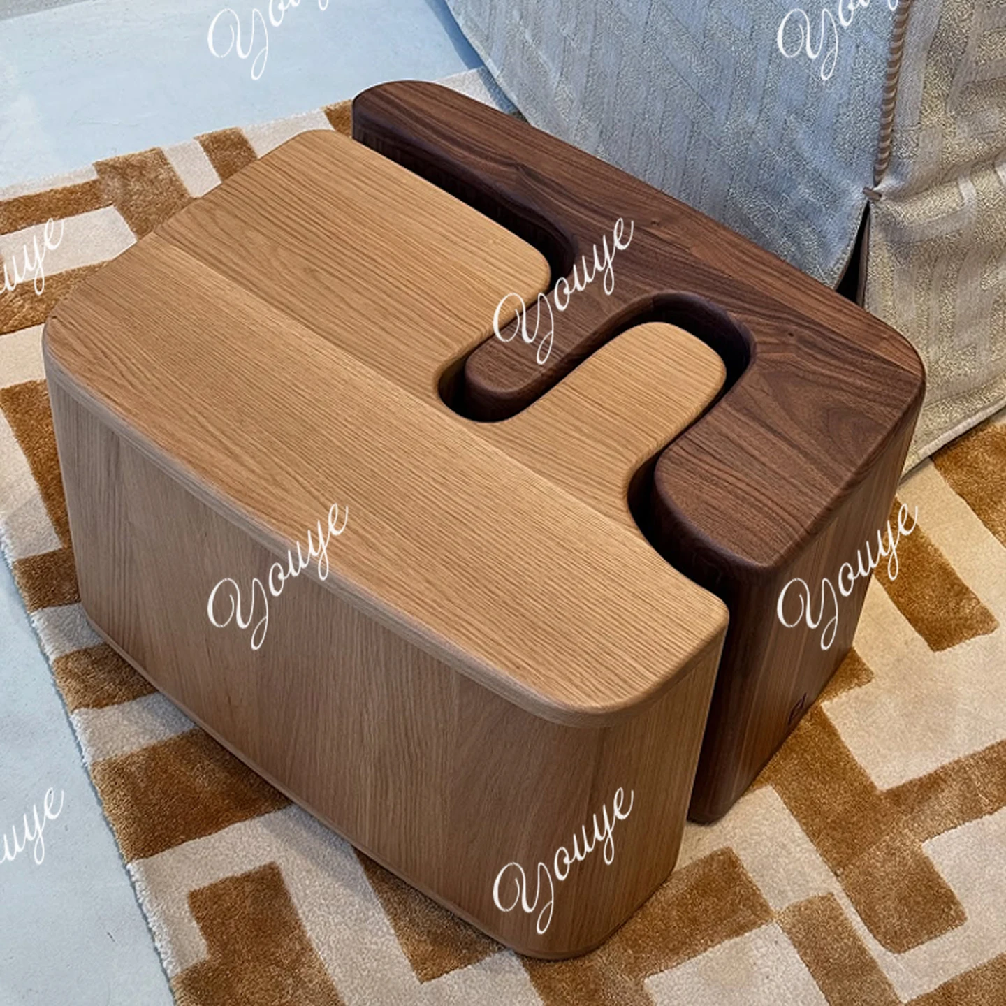 

New Italian art living room sofa side table living room solid wood side creative table bedroom small coffee table