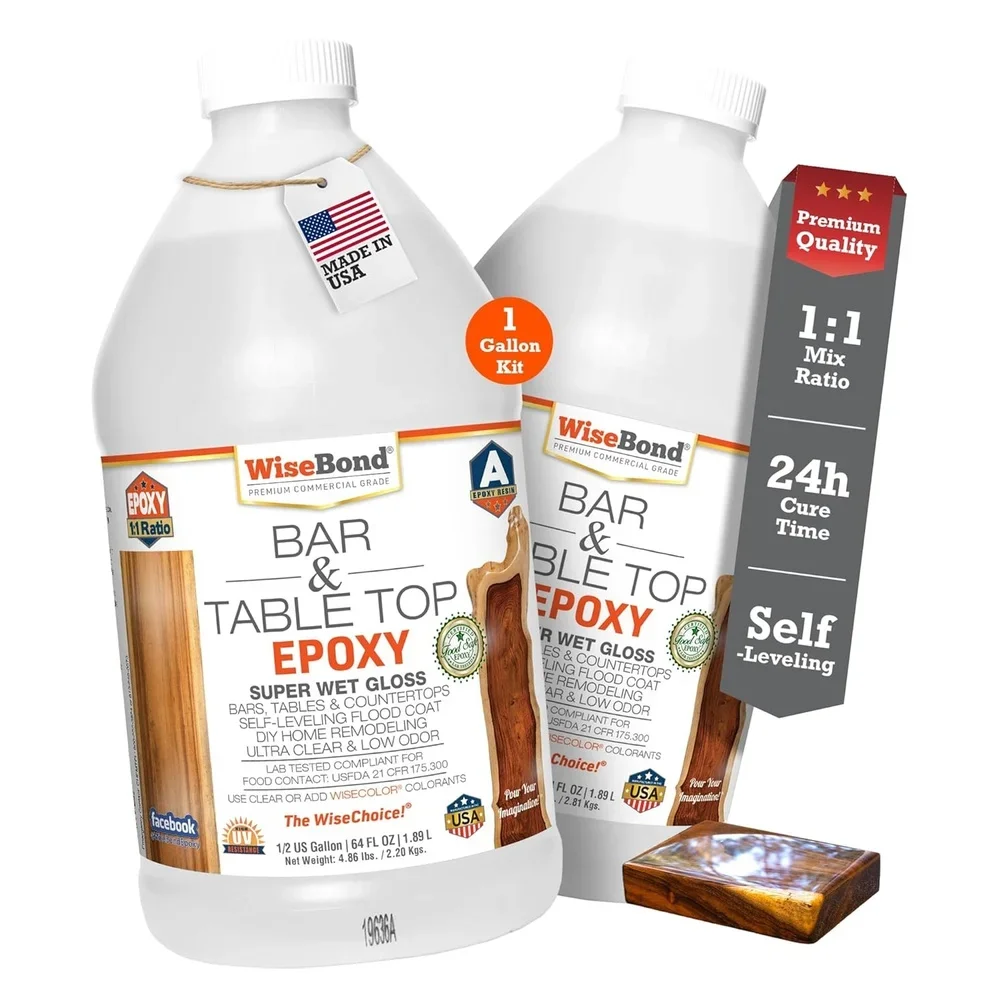 

Food Safe Epoxy Resin Kit High Gloss Bubble Free UV Resistant Self Leveling Clear Coating Art DIY Crafts