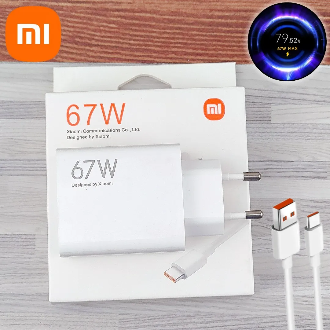 

XiaoMi Original 67W Fast Charger Turbo Gan Quick Charging Power Adapter Usb Type C Cable For Mi 13 12 11 Ultra Poco X4 X3 F4 F3