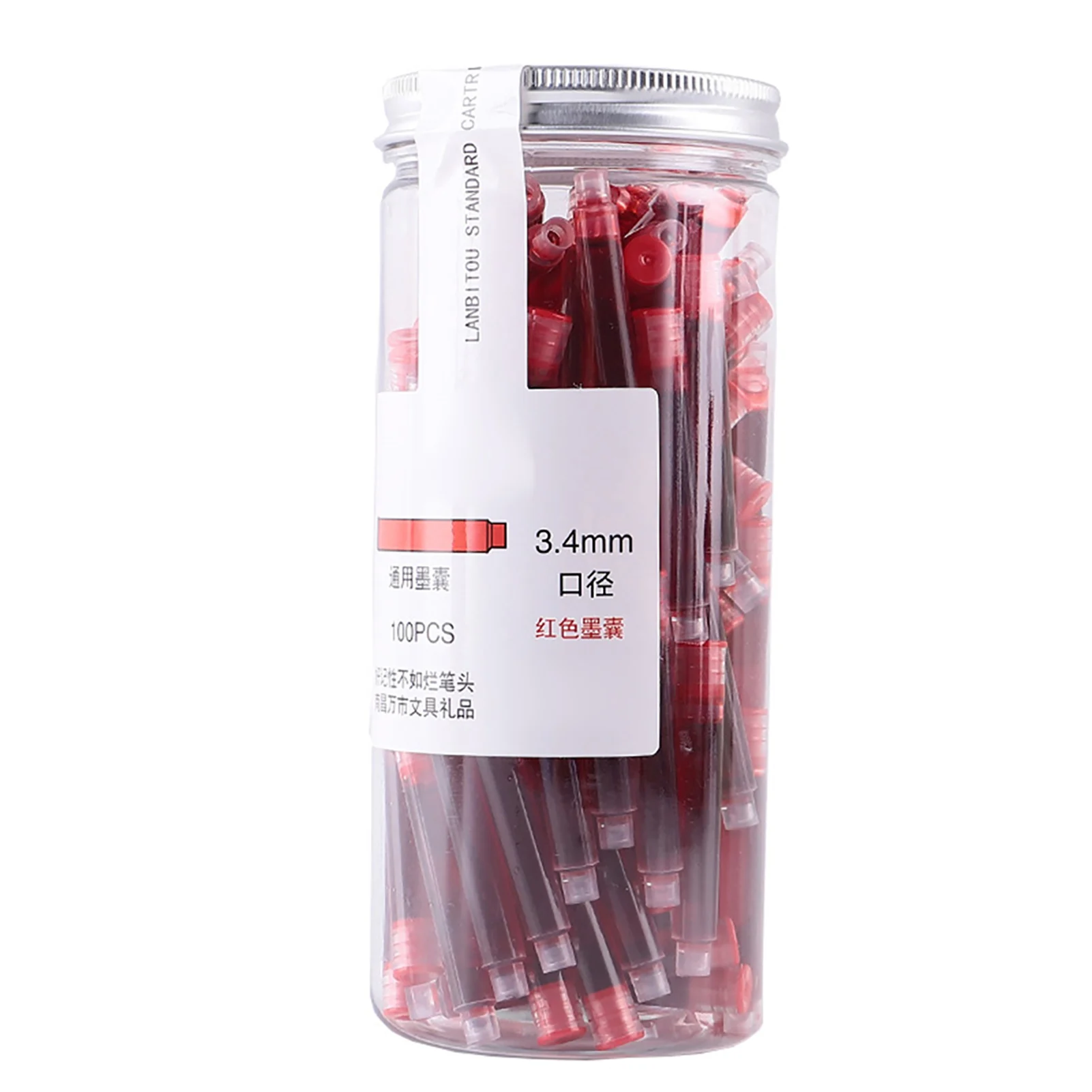 범용 만년필 잉크, 일회용 블루 블랙 만년필 리필, 3.4mm