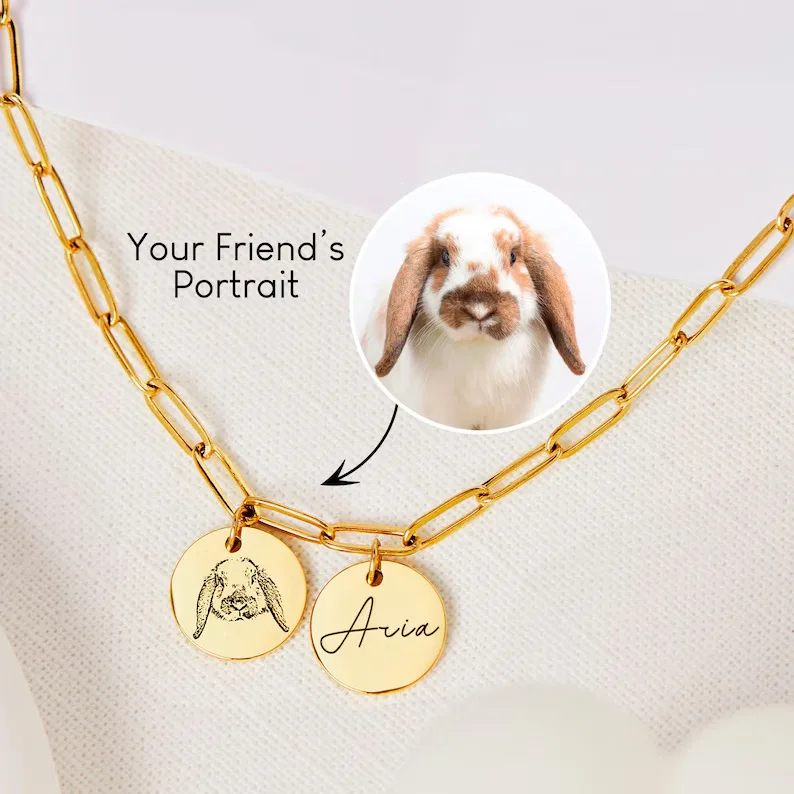

Customized Unique Pet Photo Letter Name Tag Pendant Stainless Steel Personalized Short Choker Necklace Lovers Jewelry