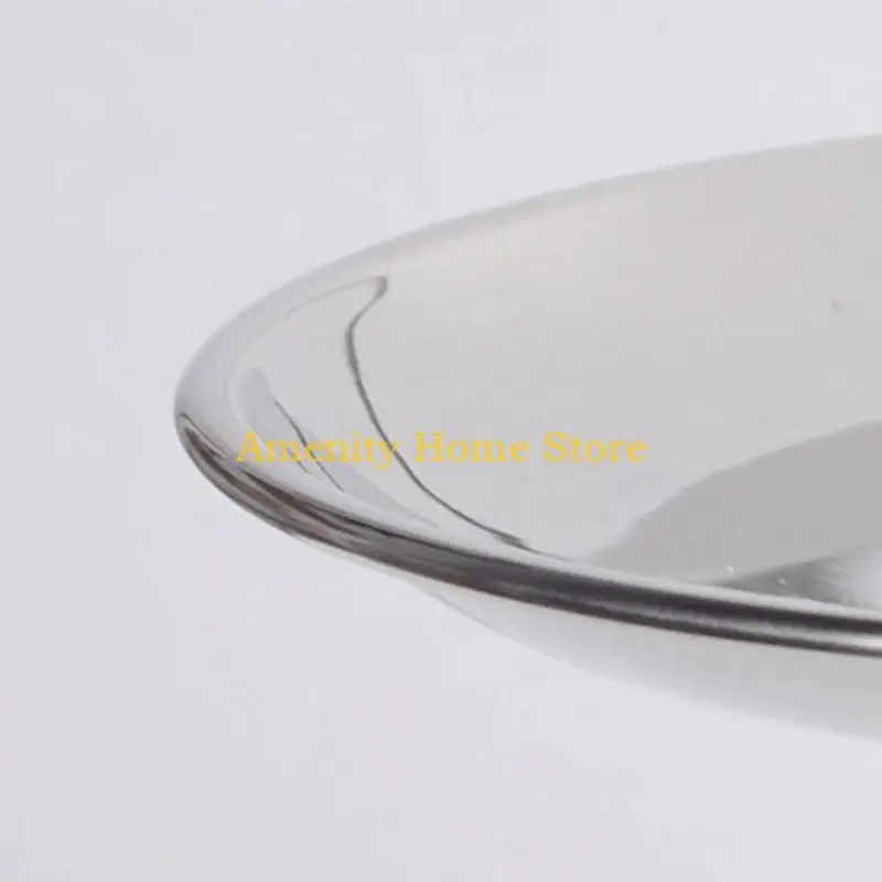 

F26C круглый поднос для хранения из нержавеющей стали с основанием из цельного дерева, настольная кухонная сервировочная поднос