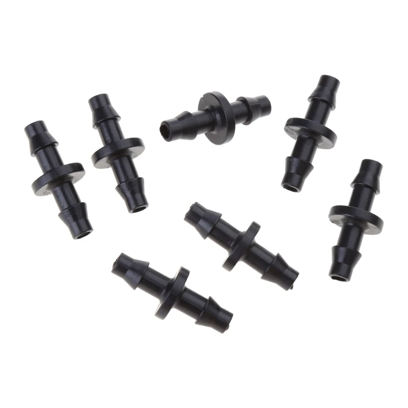100 pz Connettore Spinato A Doppia 1/4 4/7mm Tubo Da Giardino Irrigazione a goccia Calda 45BE