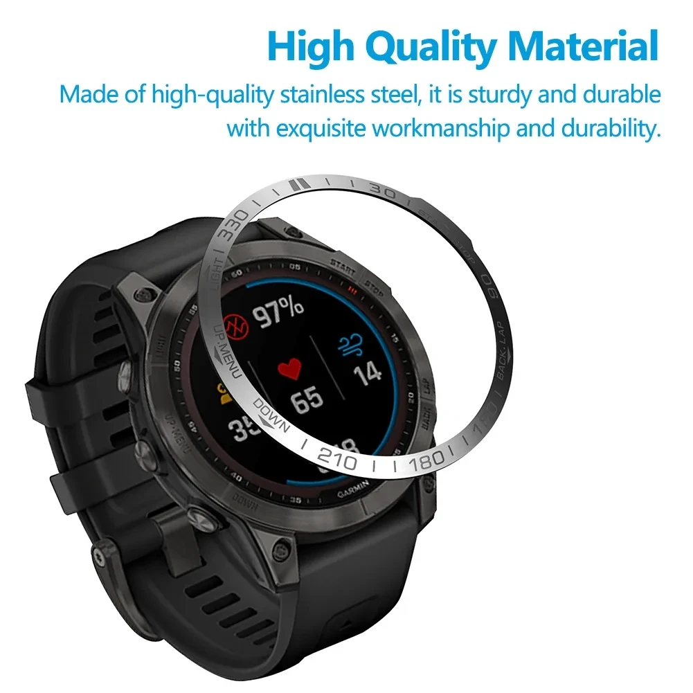 Metal Bezel Ring Time Frame Glass Screen Protector Cover ForGarmin Fenix 7 7X 6 6X  Solar Sapphire Smart Watch Protective Case