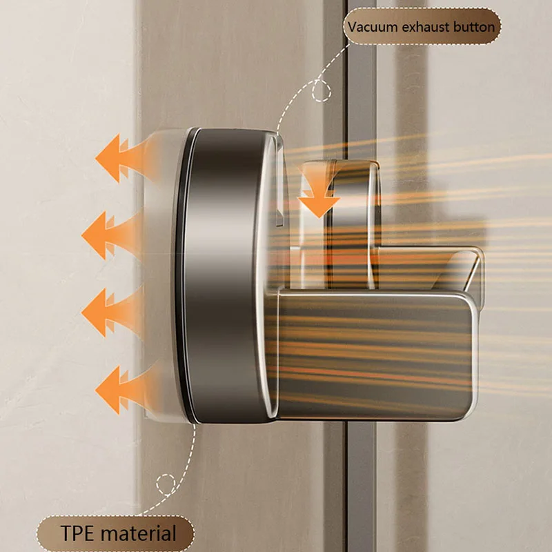 Non Perforated Suction Cup Wall Mounted Towel Rack, Bathroom Storage Rack, Bathroom Horizontal Bar Towel Rack