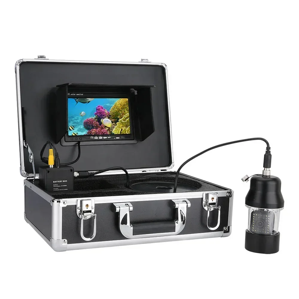 Ip68 Waterproof 7 Inch Dvr Recorder 50m Underwater Fishing Video Camera 38 Leds 360 Degree Rotating Camera