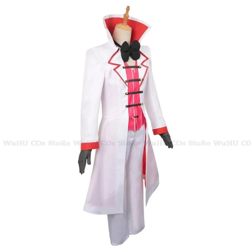 هاسبين كوس فندق تأثيري حلي لوسيفر شعر مستعار الكبار موحدة الدعامة السراويل ملابس الرجال هالوين كرنفال البدلة Hatr ، 7;k'2.s ؛ 9 ، #6