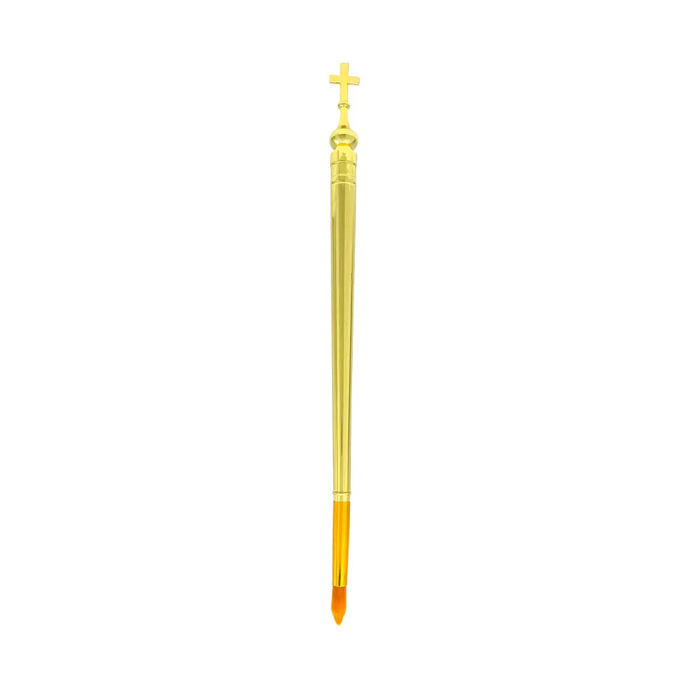 New Iconography Paint Brushes Set Gold Cross Handle Orthodox Byzantine Icon Writing Art Painting Church Artist Supplies Gift view 6