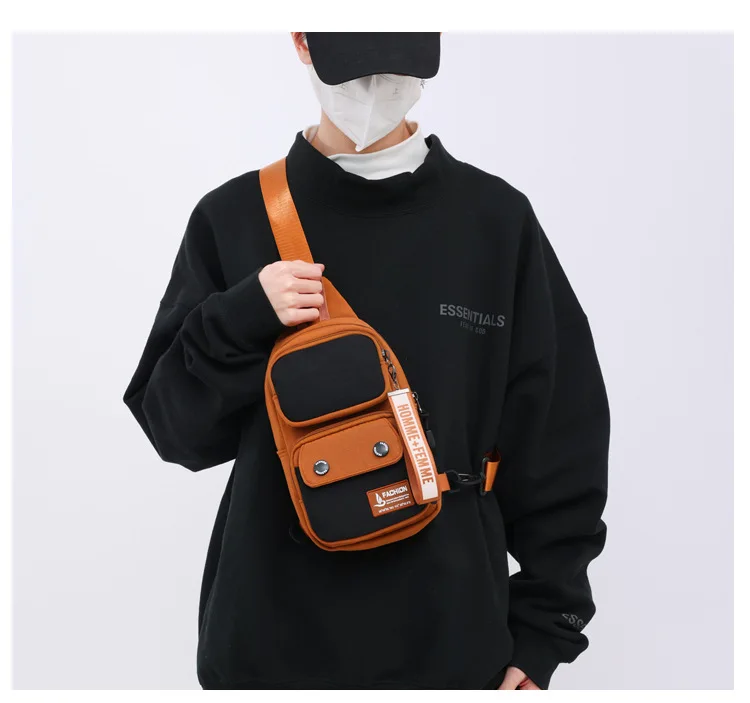 Unisex Outdoor Sling Pack Water-Resistant Chest Bag Reflective Accents & Dedicated Phone Slot - Compact for Travel / Trekking