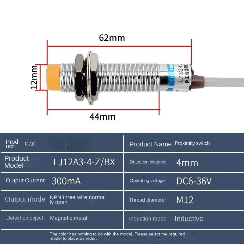 Proximity Switch LJ12A3-4-Z/BX DC Three-Wire NPN Normally Open Inductive Sensor Induction Switch