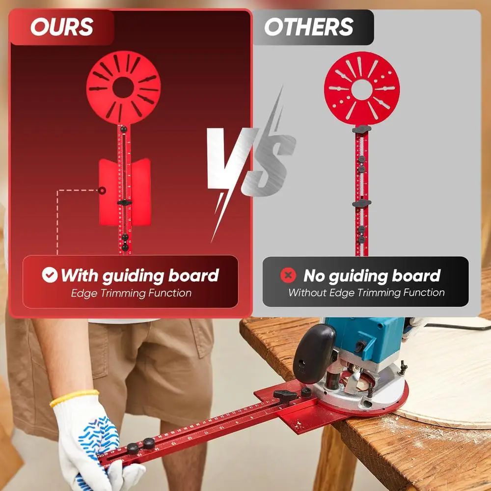 Universal Router Milling Groove Bracket Woodworking Tool Cabinet Jig Circle Cutting Upgraded Precision Craftsmanship Aluminum