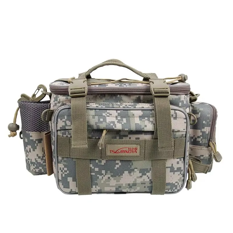 TSURINOYA Multifunctionele Vissen Tas Y7 19*15*40 cm Hoge Capaciteit Visgerei Lokken Tas Schoudertas canvas Heuptas