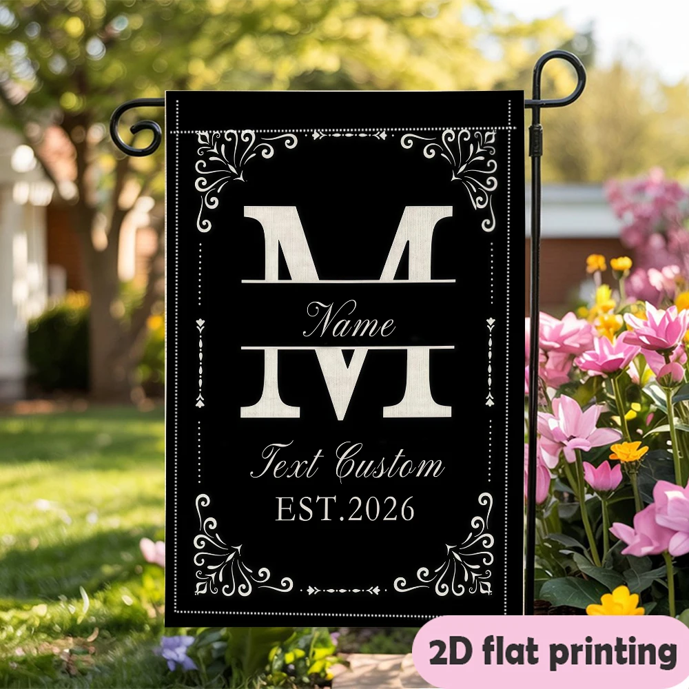1pc double-sided Customizable Garden flag personalized custom text & Date garden decoration 30*45cm(12x18in)