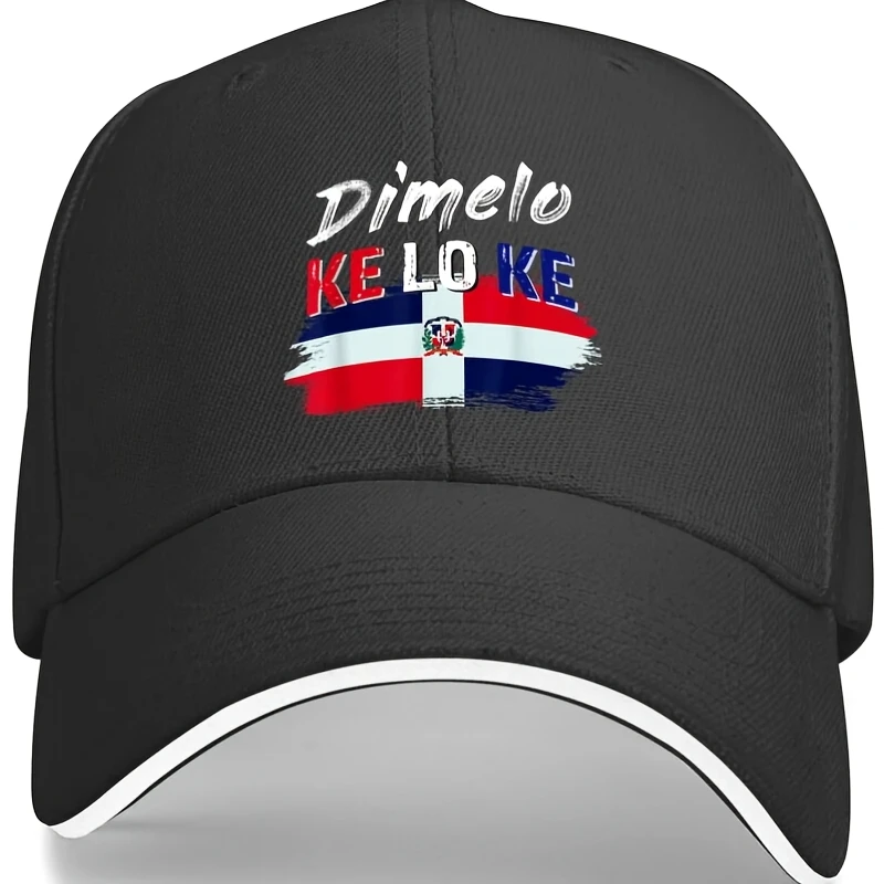 Dimelo Ke Lo Ke Gorra de béisbol con bandera de República Dominicana, gorro informal de poliéster para adultos