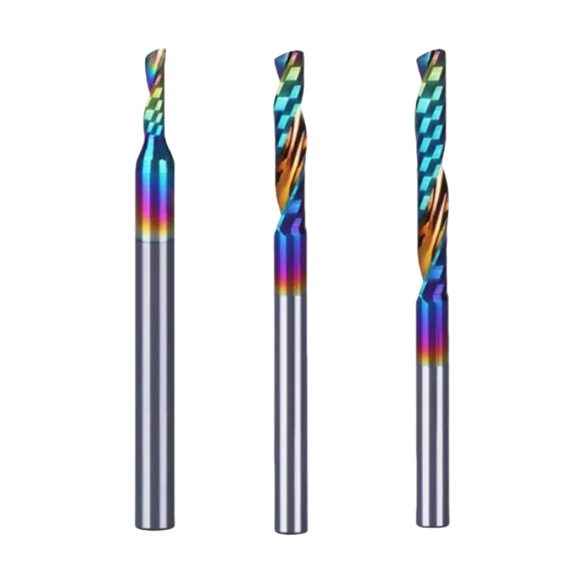 1PCS Milling Cutter 3.175/4/5/6/8mm Shank Single Flute CNC Router Bit UP Cut Spiral Carbide End Mill for Wood MDF Engraving Bit