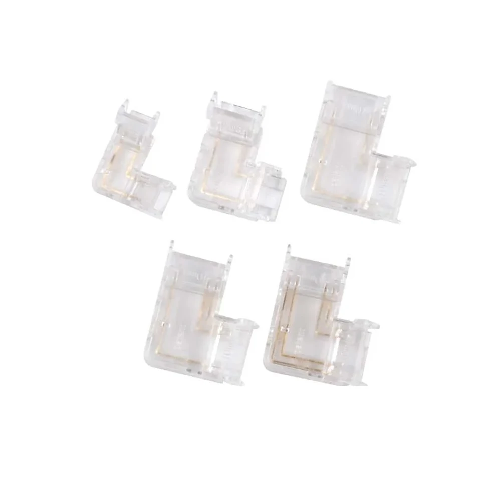 5 pièces Connecteurs d'angle en forme de L mini COB LED Strip Seamless 2/3/4 broches 8/10 mm pour bandes LED CCT RGB 90 degrés