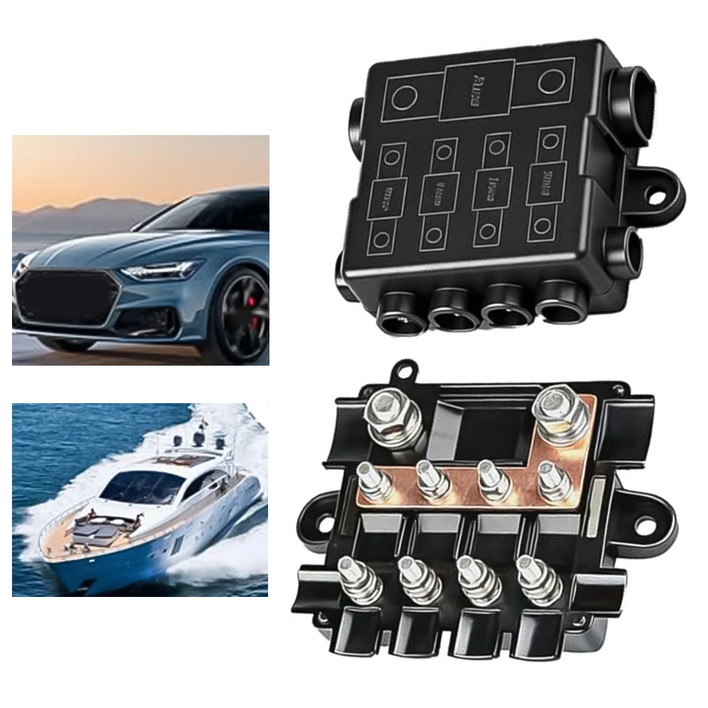 

Fuse Holder For 1xMega+4xMidi Fuses With Busbar/Busbar With Cover For Car Boat Campers Solaroff-grid Systems