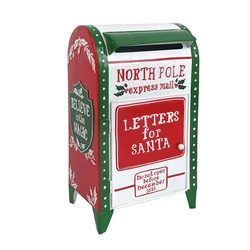 Outdoor Garden Metal Mailbox Christmas Wishing Mailbox Leaving Message Post Box Standing Santa Mailbox Farmhouse Design