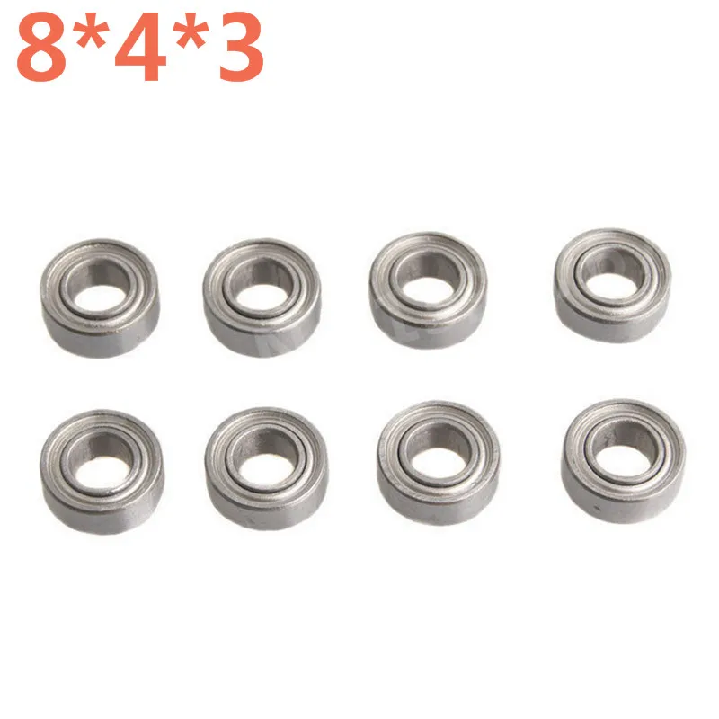 8Pcs/Pack Upgrade Steel Rolling Ball Bearing 8x4x3 for 1/16 1/18 HSP 86082 Wltoys 58044 Himoto RC Car Upgraded Spare Parts