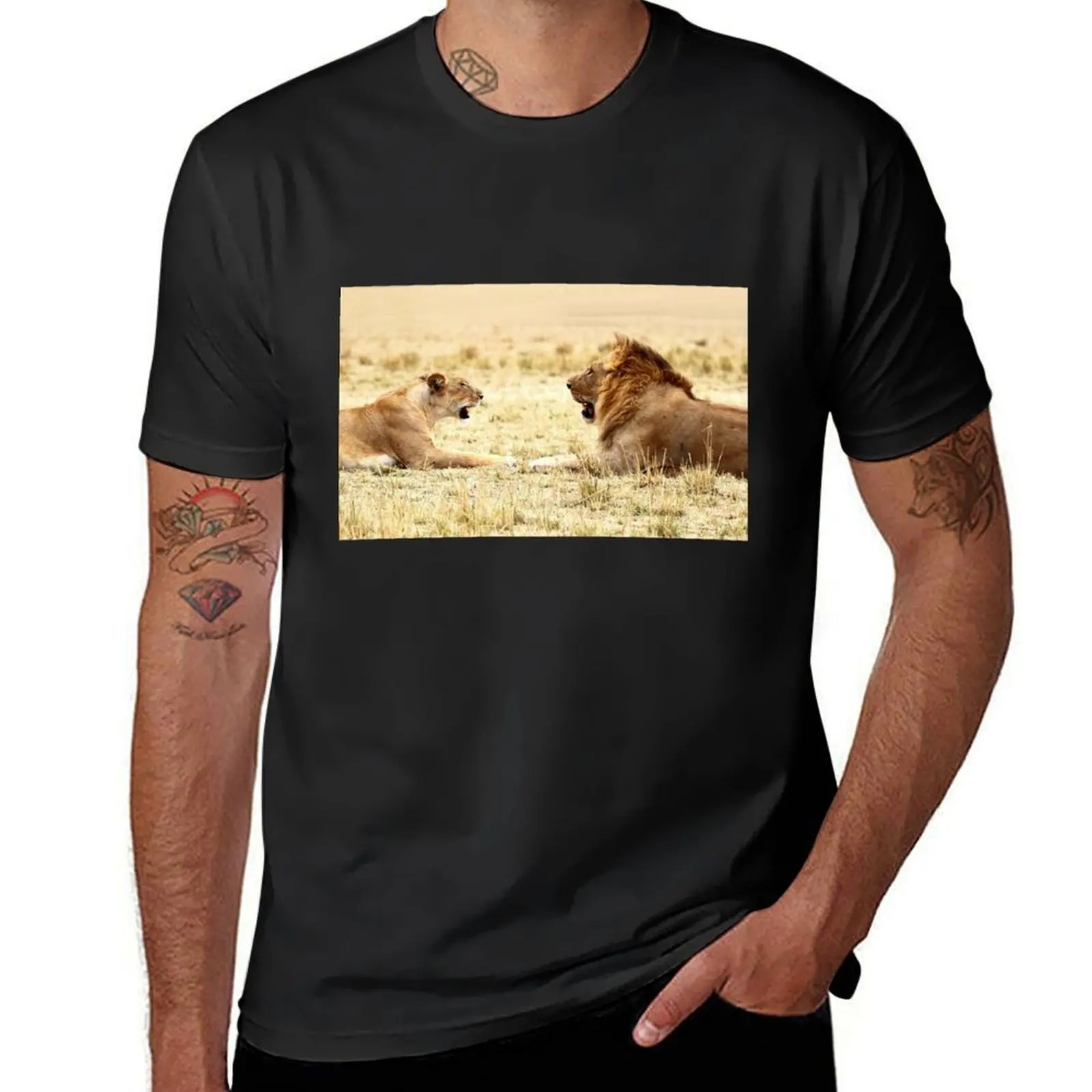 

Post-coital Conversation, Lions, Maasai Mara, Kenya T-Shirt oversizeds plain shirts graphic tees funny t shirts for men