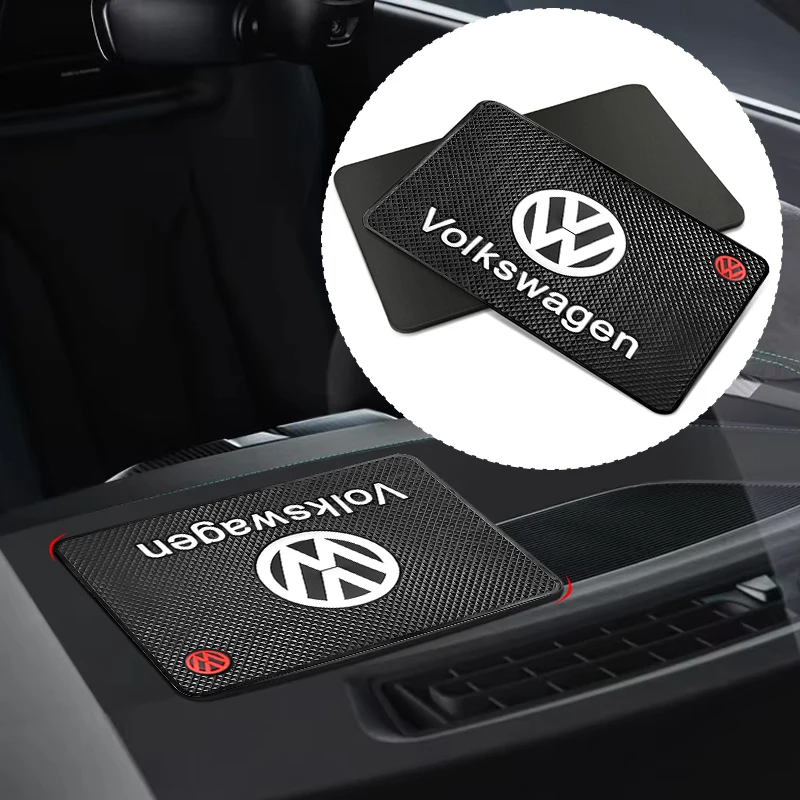 

Противоскользящие силиконовые коврики для телефона на приборную панель автомобиля с логотипом, эмблемой для VW Tiguan, Magotan, Tharu, T-ROC, Sagitar, Bora