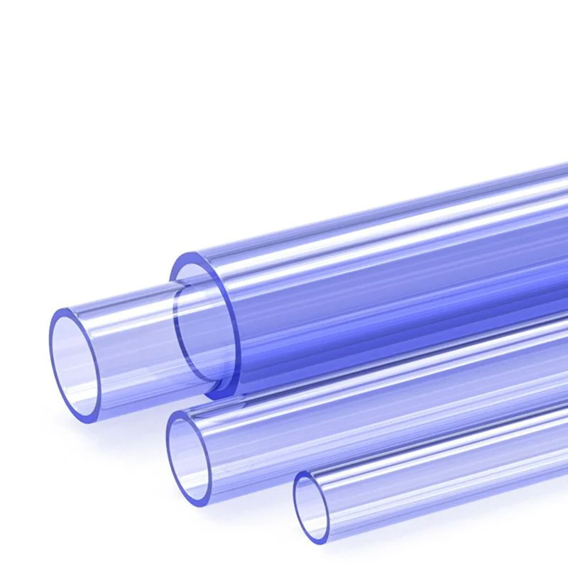 1pcs 20~32mm PVC Transparent Blue Pipe Aquarium Fish Tank Acrylic Tube Garden Watering Planting Frame Fittings 0.5M Long