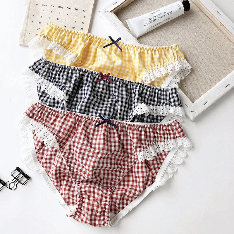 Bra Set for Cotton grid Bra for Girls Teens Underwear Sets for Teenagers Lingerie woman Underwear Kids padded Bra and panty