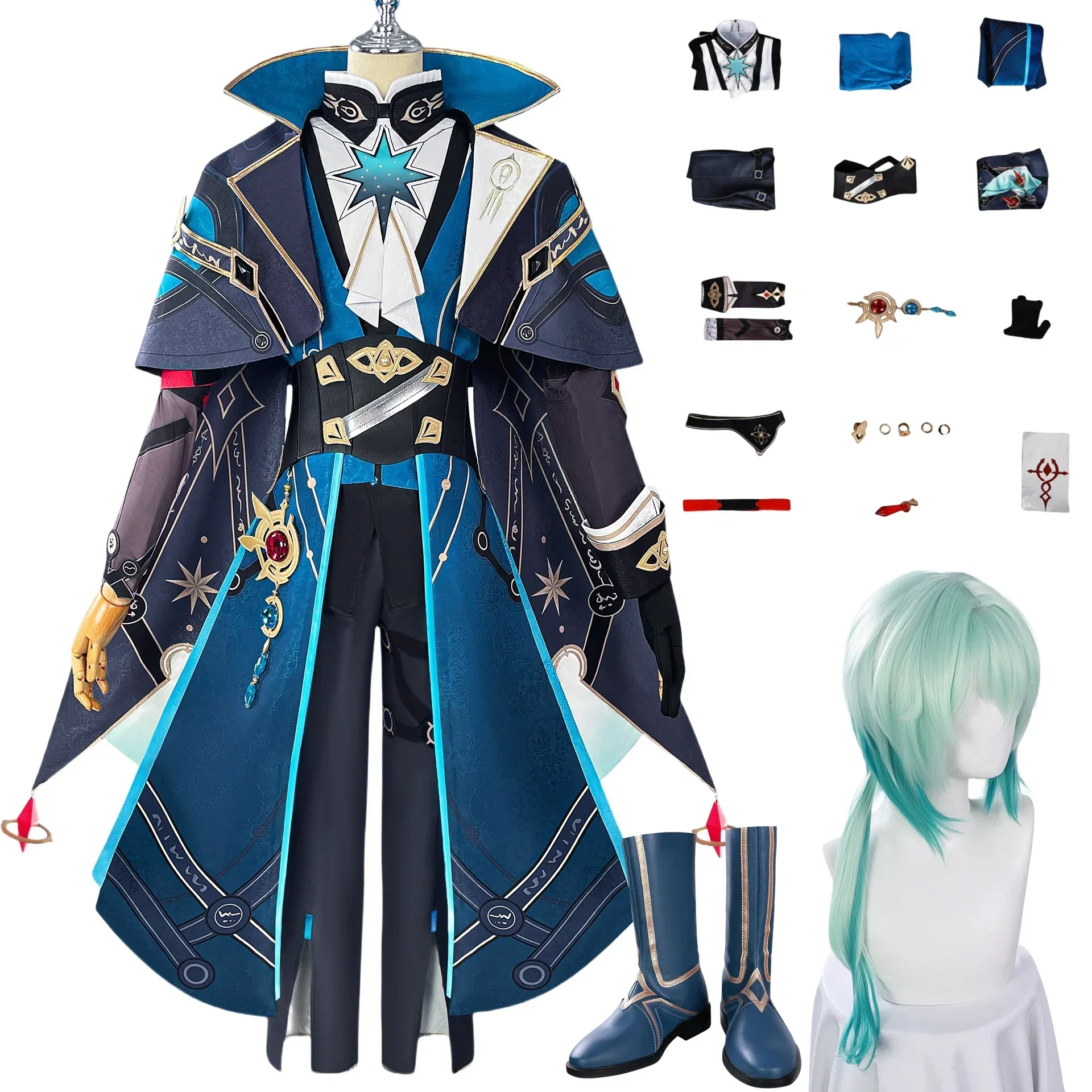 

Game Honkai Star Rail Anaxa Anaxagoras Cosplay Costume Wig Uniform