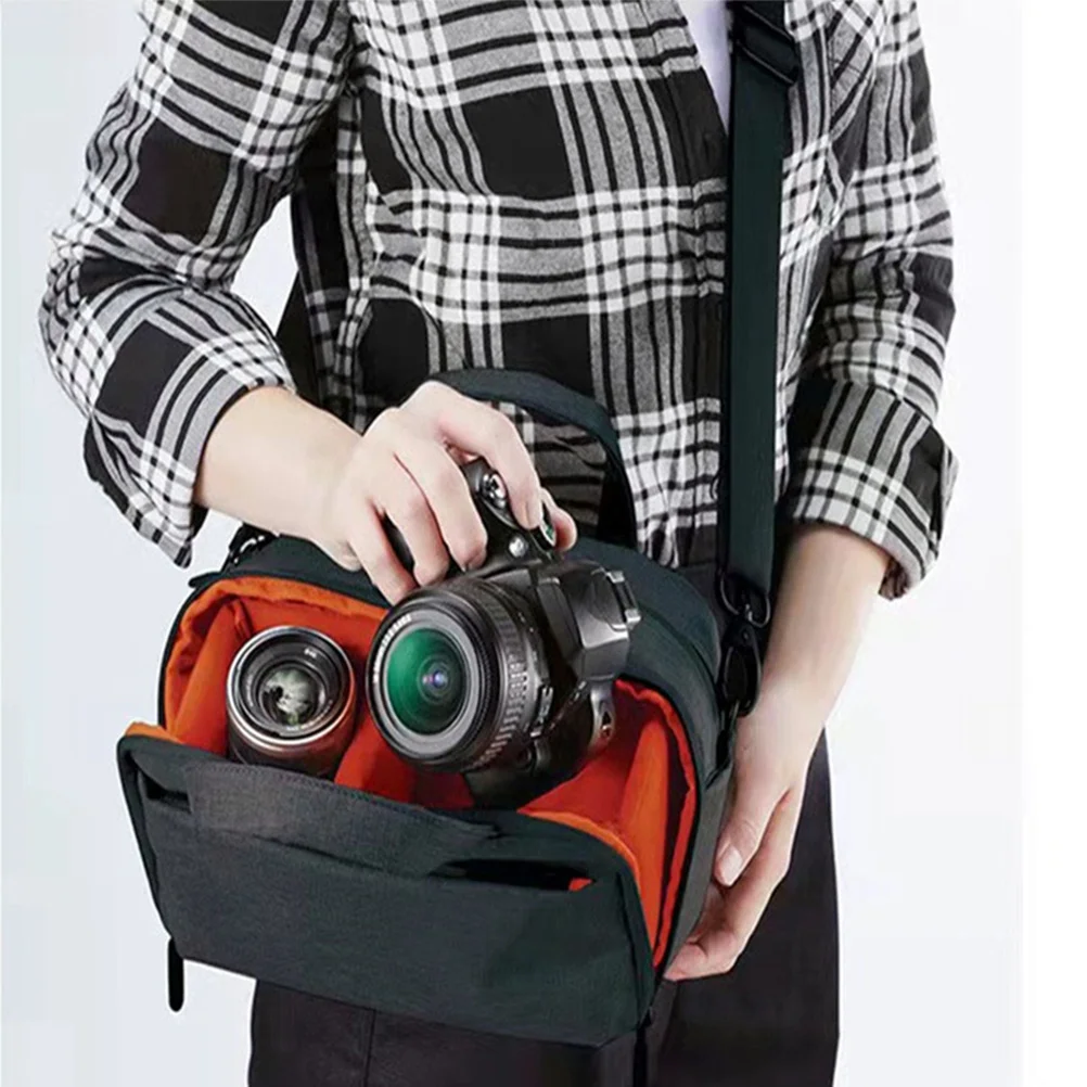 حقيبة كاميرا Dslr حافظة مبطنة من قماش أكسفورد الفاخر للسفر في الهواء الطلق وحزام كتف قابل للتعديل بسعة كبيرة