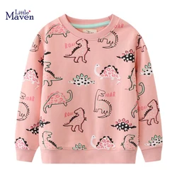 Little maven Korean Children's Clothing 2023 Autumn/winter Baby Girls Sweatshirts Dinosaur Girls Clothes Children's Clothing