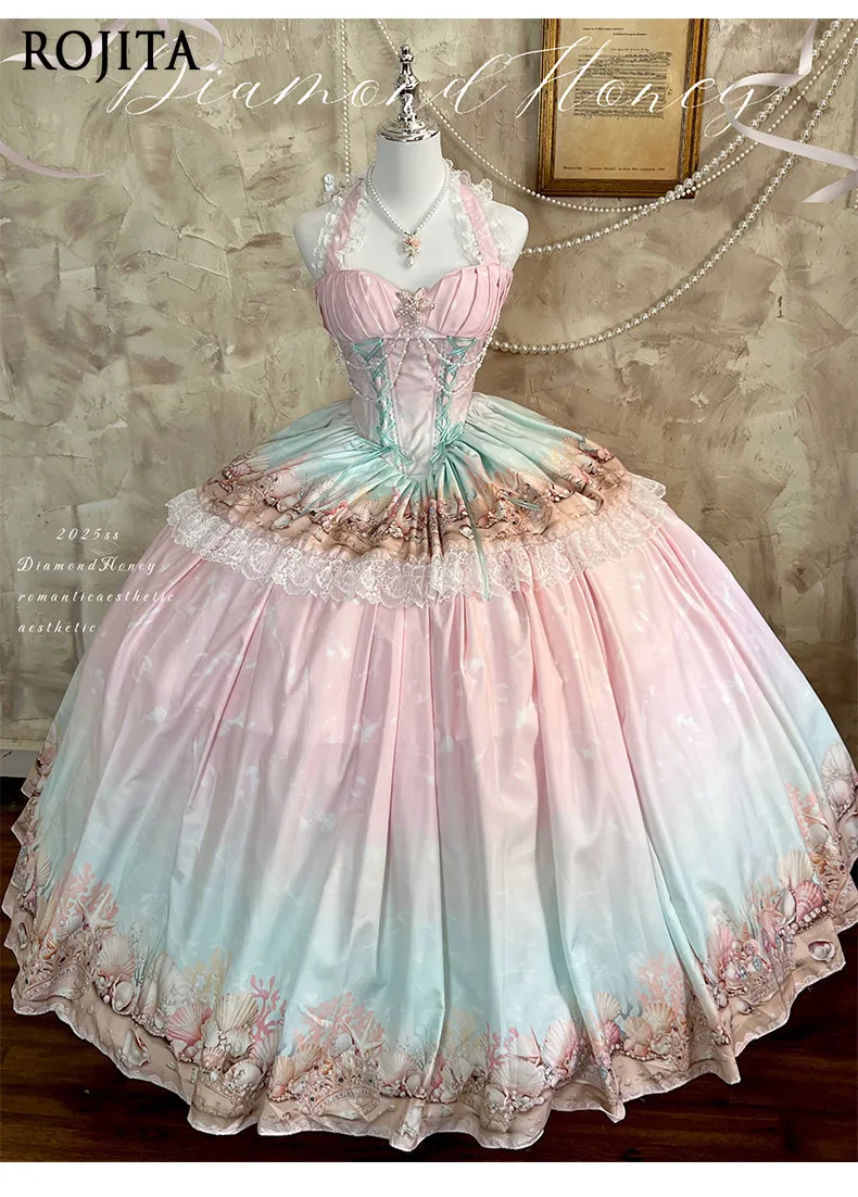 

Seaside Vacation Mermaid Dress Halter Neck French Romantic Elegant Slimming Long Dress Gown Birthday Dress for Women