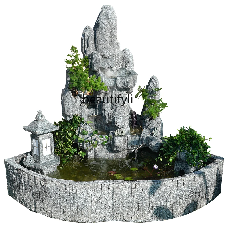 

Large Artificial Mountain and Fountain Courtyard Landscape Company Lucky Circulation Water Fish Pond Ornaments