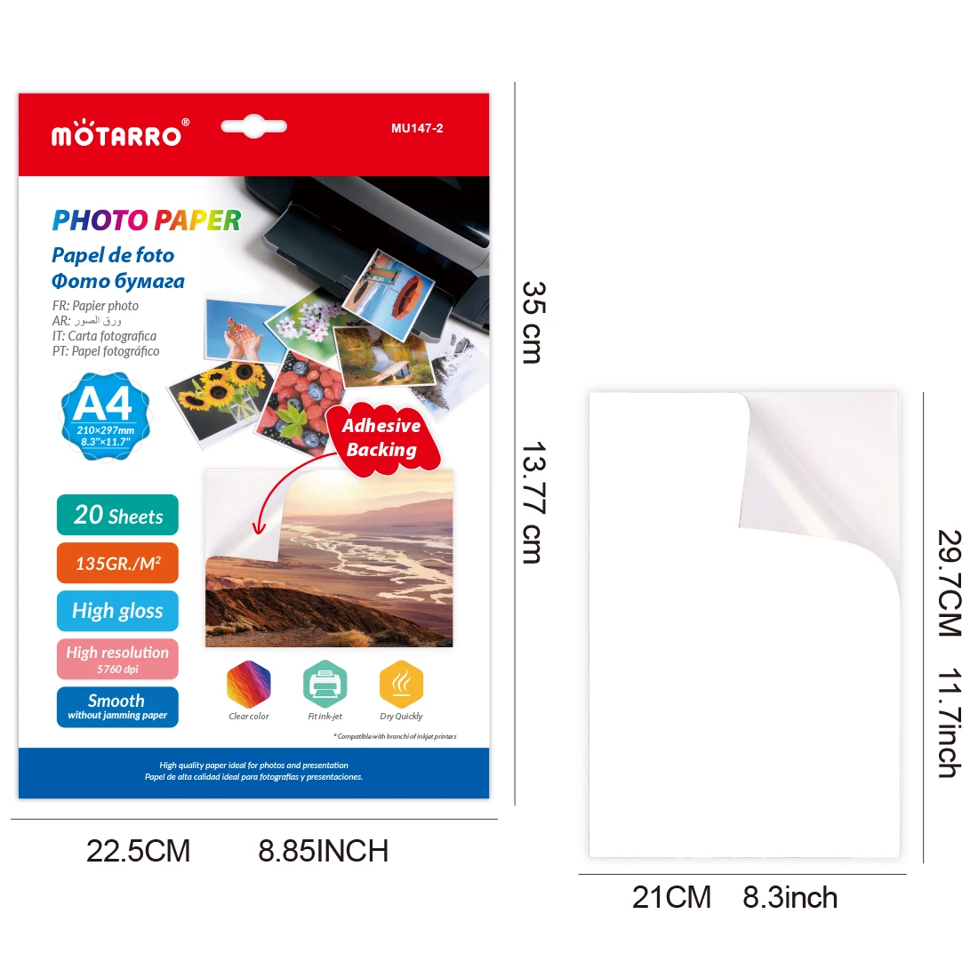 20 Sheets A4 Quality Photo Paper 8.3\