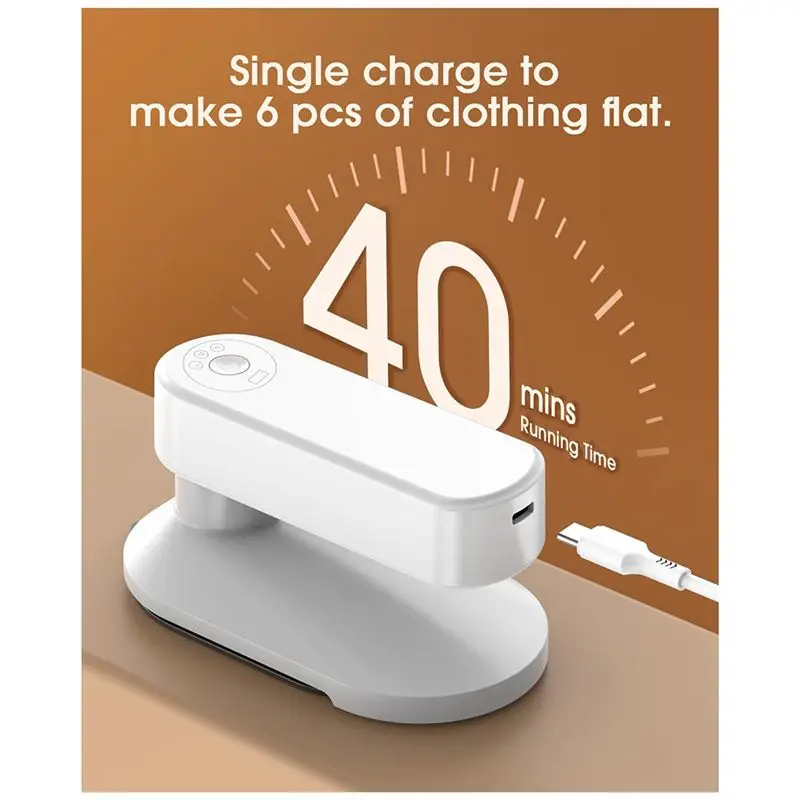 Efficient-Cordless Travel Iron For Clothes,Mini Size Iron (No Steam),0.7 Lbs Light Weight Portable Iron,With Storage Box,Heat