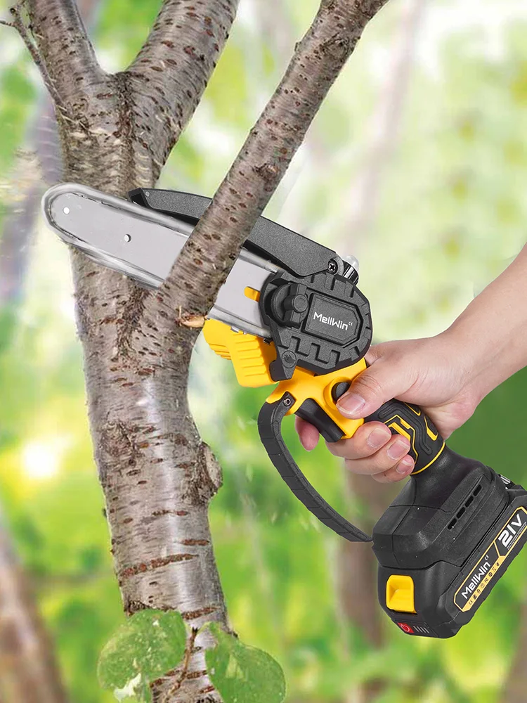 MELLWIN 6 Zoll Akku-Elektrokettensäge Garten-Mini-Astschere Holzbearbeitungs-Elektrosäge für Makita 18V Akku
