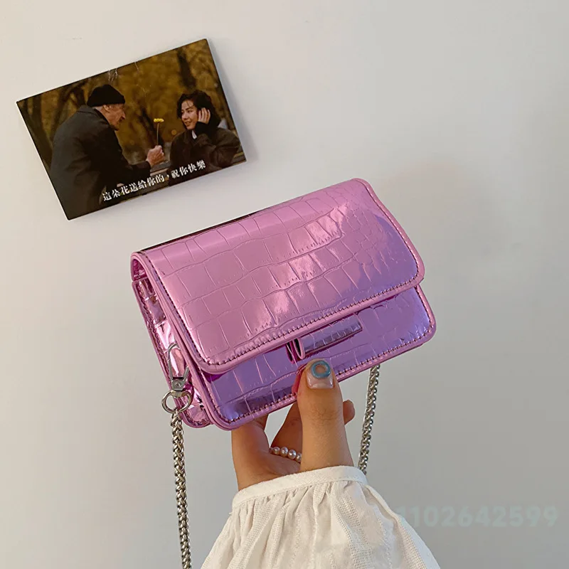 New Women's Crossbody Bag Fashion High Quality Women's Chain Bag Solid Color Versatile Multi Functional Girl Mini Storage Bag