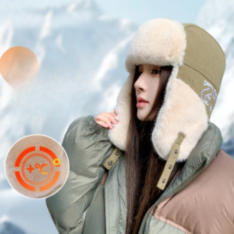 

Зимняя мужская шапка в стиле Lei Feng с защитными ушками. Ветрозащитная утолщенная флисовая подкладка с морозостойкой маской для лица. Шерстяная шапка.