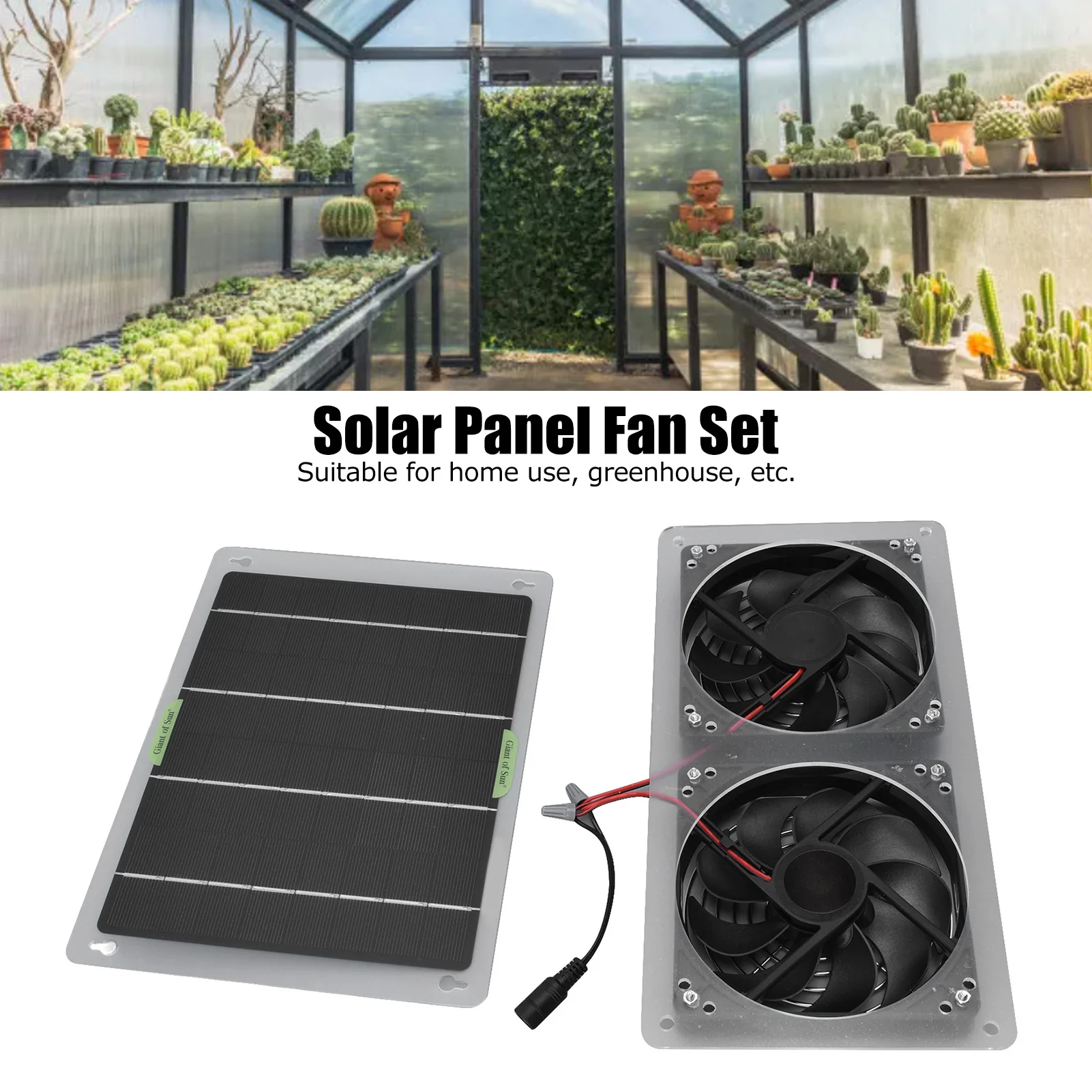 Solar Panel Fan Kit 100W 12V Waterproof Portable  Exhaust Fan Solar Panel Set for Home Greenhouse Solar Panel Solar Fan Kit