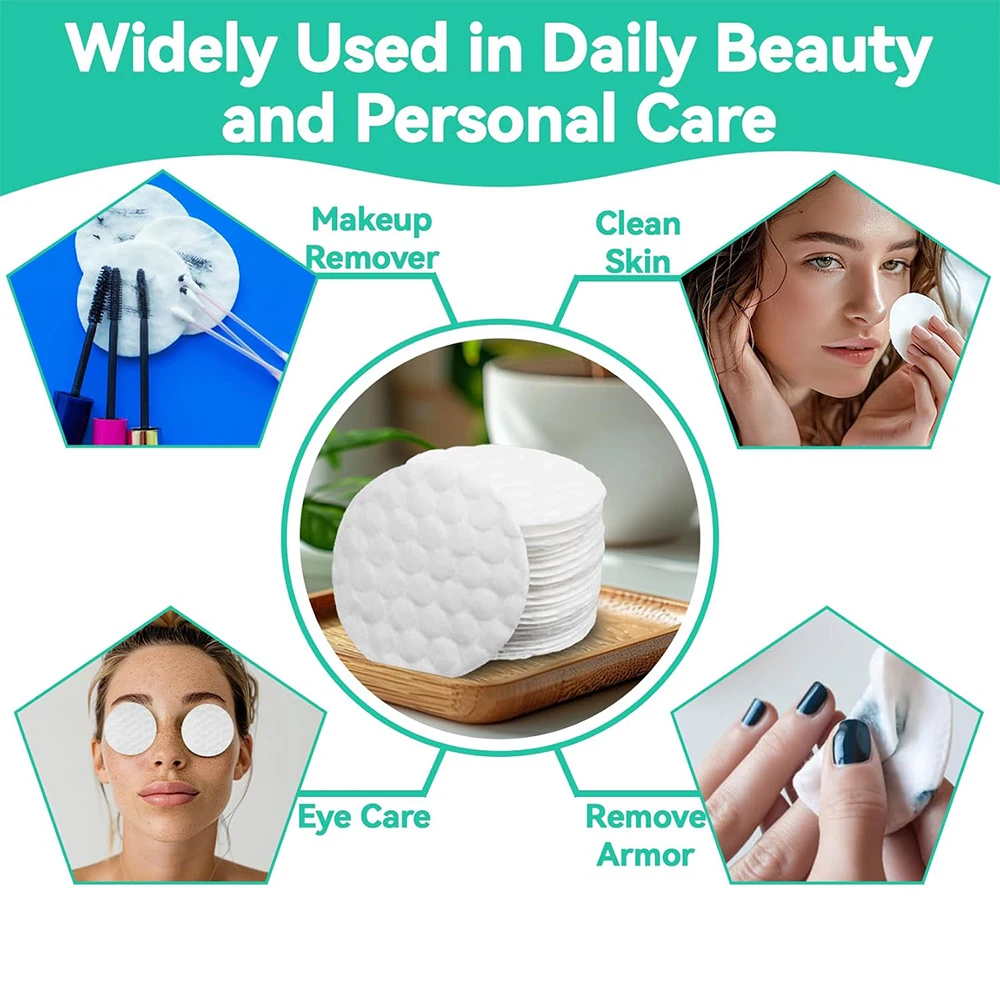 Tampons de coton cosmétiques ronds Ultra doux pour le démaquillage, soins de la peau, nettoyage du visage, 100/200/300/500 pièces/paquet