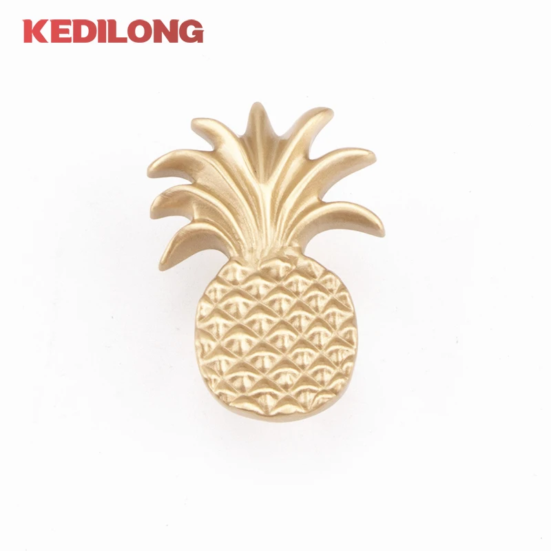 KEDLO European Luxury Pineapple Solid Brass Knob Kitchen Cabinet Furniture Hardware Cute Children's Room Drawer Pull Handle