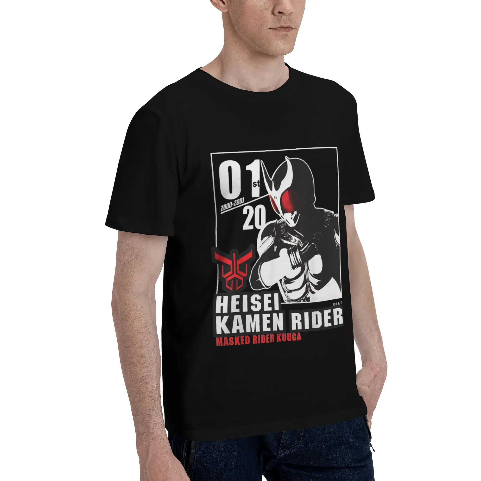Kuuga Heisei  Men's T Shirt Kamen Rider Vintage Tees Short Sleeve Crewneck Pure Cotton Gift Idea Clothes T-Shirt