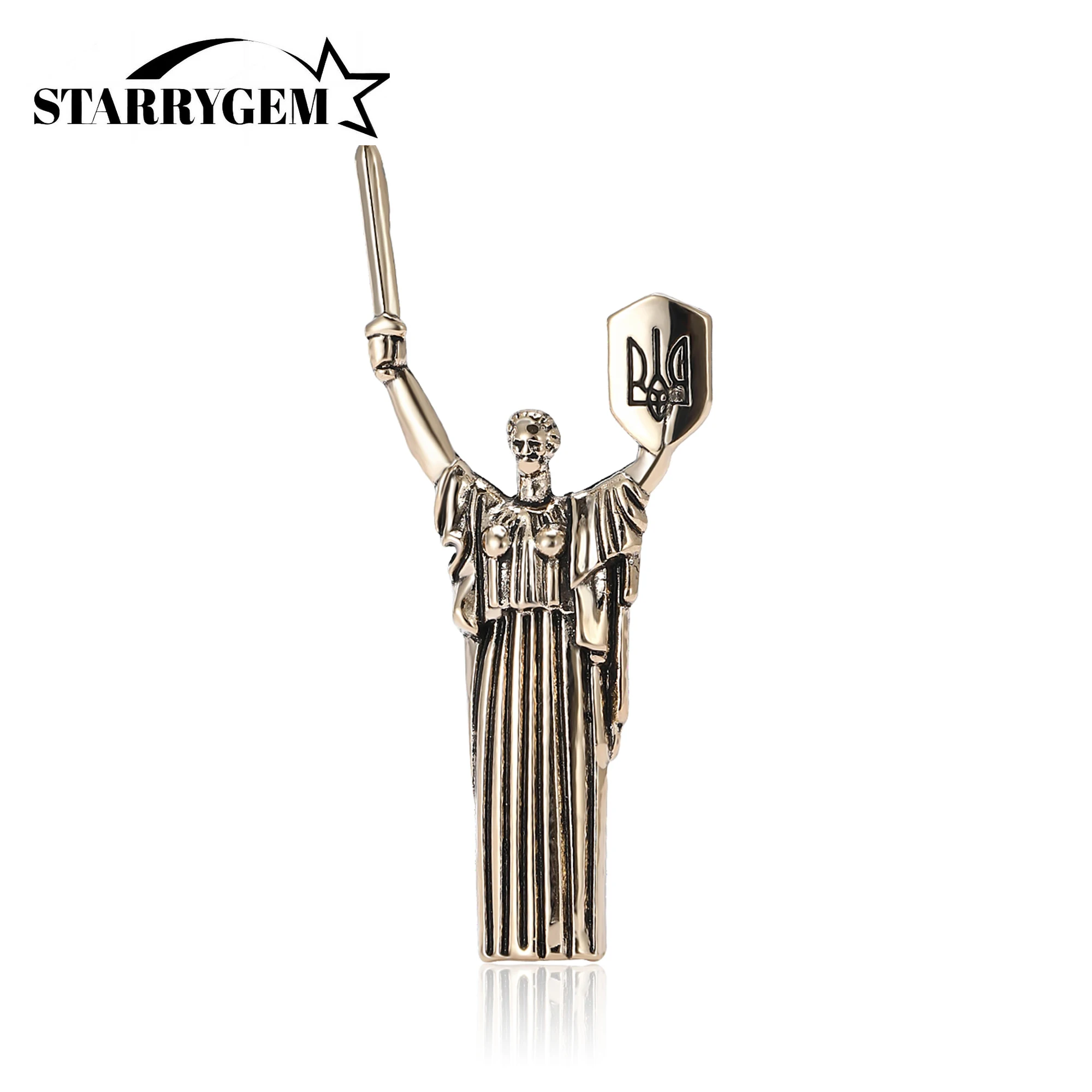 Ukrainian Motherland Statue Brooches for Women Unisex Statue Pin Ukrain Office Party Friends Gifts Jewelry Accessories