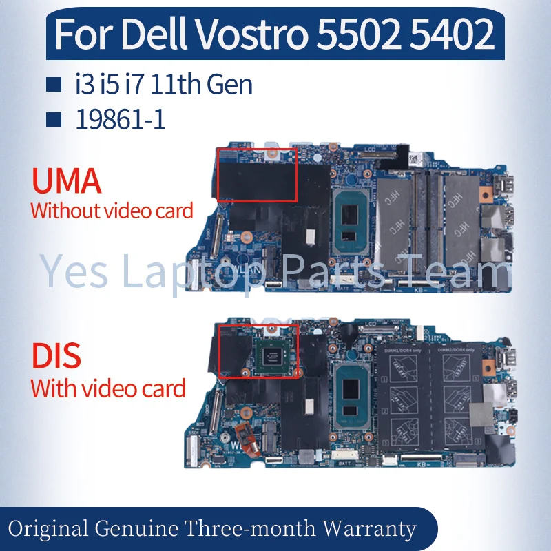 لوحة أم للكمبيوتر المحمول Dell Vostro 5502 5402 19861-1 0WNVYK 0MTYV1 0W3XW5 0J9Y6J 0HWH1N I5 I7 11th MX330 2G لوحة أم للكمبيوتر المحمول