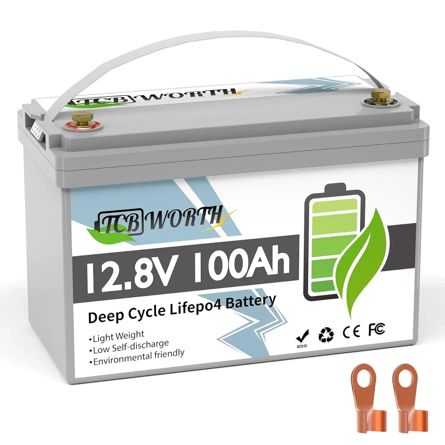 12V 100Ah LiFePO4 Battery, Rechargeabel Deep Cycle Lithium Batteries, 100A BMS with Low-Temp Protection, Perfect, Customized